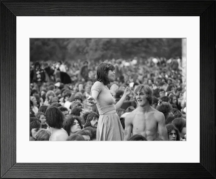 Framed Print : Picture shows the huge audience at London Hyde Park for a concert by Don Mclean - America Framed Print : Picture shows the huge audience at London Hyde Park for a concert by Don Mclean - America