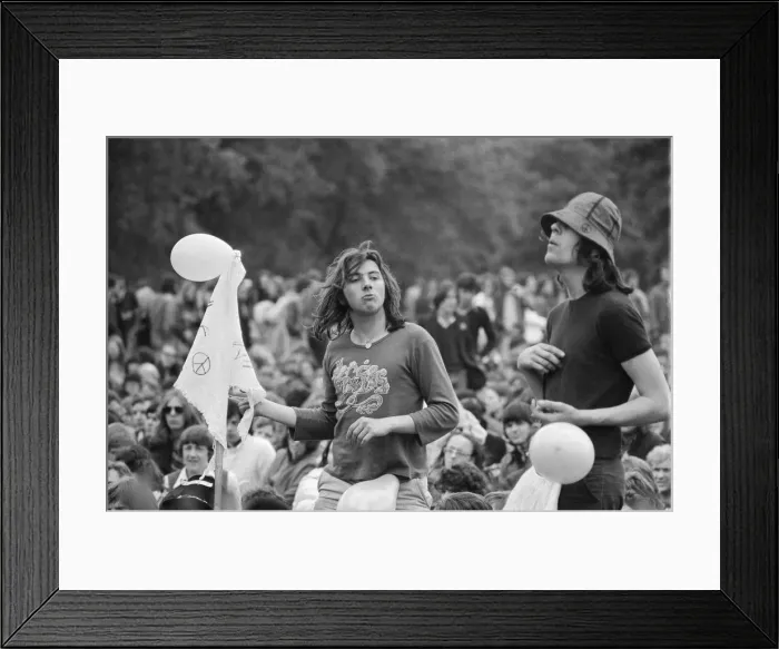 Framed Print : Picture shows the huge audience at London Hyde Park for a concert by Don Mclean - America