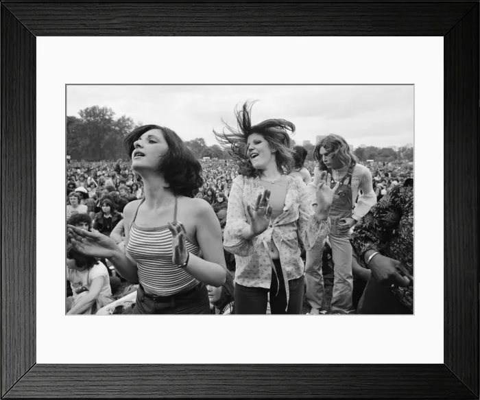 Framed Print : Picture shows the huge audience at London Hyde Park for a concert by Don Mclean - America