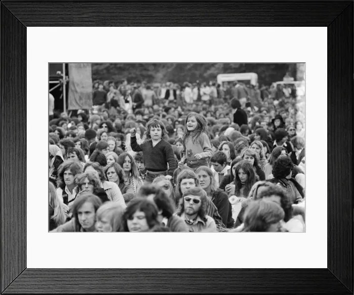 Framed Print : Picture shows the huge audience at London Hyde Park for a concert by Don Mclean - America