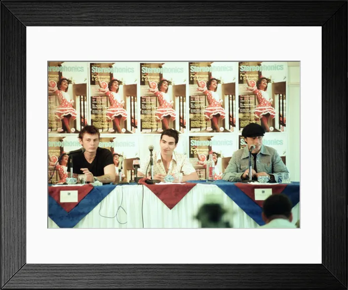 Framed Print : Stereophonics, news press conference ahead of concert at Morfa Stadium in Swansea