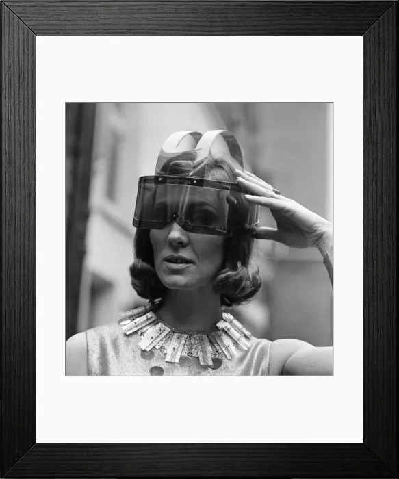 Framed Print : What will sunglasses look in 2000 AD? This was the question which Polaroid put to two Framed Print : What will sunglasses look in 2000 AD? This was the question which Polaroid put to two