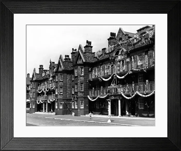 Framed Print : Even the lampost disappears beneath coloured bunting in this scheme in Grafton Street Framed Print : Even the lampost disappears beneath coloured bunting in this scheme in Grafton Street