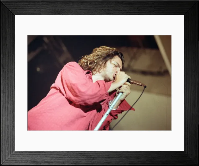 Framed Print : INXS performing at Cardiff University Students Union. Frontman Michael Hutchence Framed Print : INXS performing at Cardiff University Students Union. Frontman Michael Hutchence