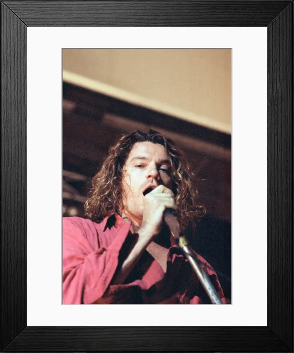 Framed Print : INXS performing at Cardiff University Students Union. Frontman Michael Hutchence Framed Print : INXS performing at Cardiff University Students Union. Frontman Michael Hutchence