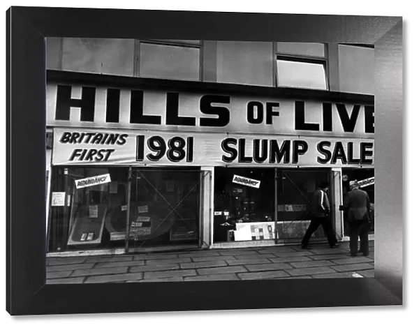 Sales at Hills of Liverpool, Moss Street. 4th March 1981
