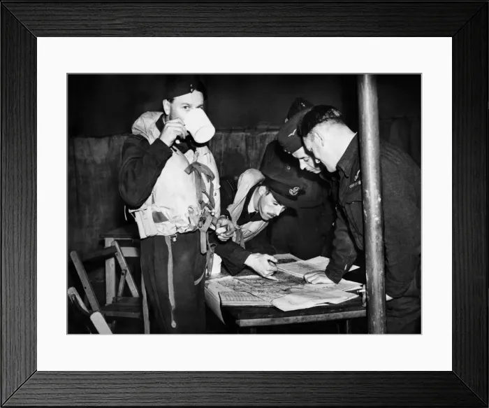 Framed Print : The first of many interrogating a night pilot and navigator returning from D-Day