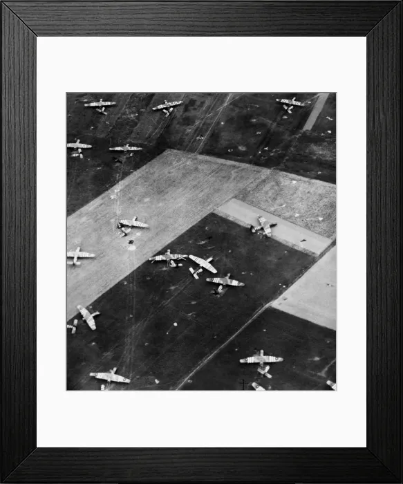 Framed Print : This R. A. F reconnaissance picture shows British Horsa gliders Framed Print : This R. A. F reconnaissance picture shows British Horsa gliders