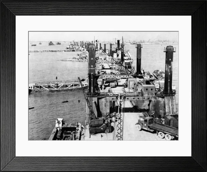 Framed Print : Prefabricated Ports. Two Prefabricated Ports, each as big as Gibraltar were Framed Print : Prefabricated Ports. Two Prefabricated Ports, each as big as Gibraltar were