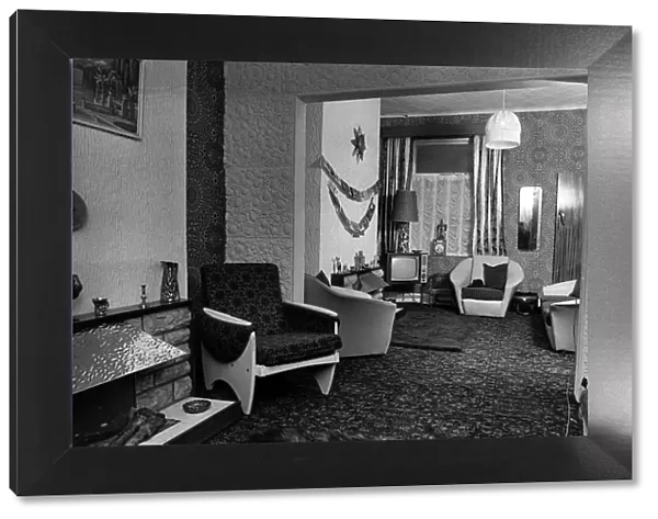 This spacious lounge at a home in Liverpool was originally two rooms. 12th January 1970