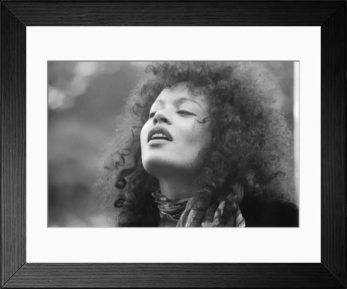Framed Print : Picture shows the a fan amongst the huge audience at London Hyde Park for a concert by Framed Print : Picture shows the a fan amongst the huge audience at London Hyde Park for a concert by