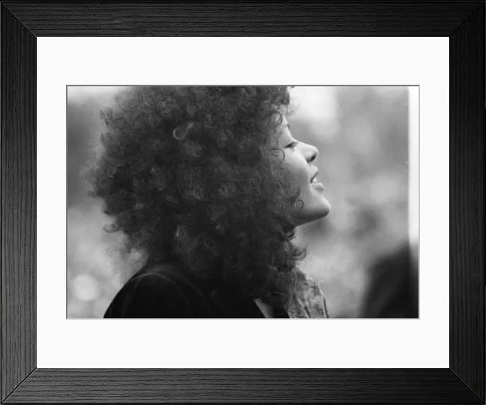 Framed Print : Picture shows the a fan amongst the huge audience at London Hyde Park for a concert by Framed Print : Picture shows the a fan amongst the huge audience at London Hyde Park for a concert by