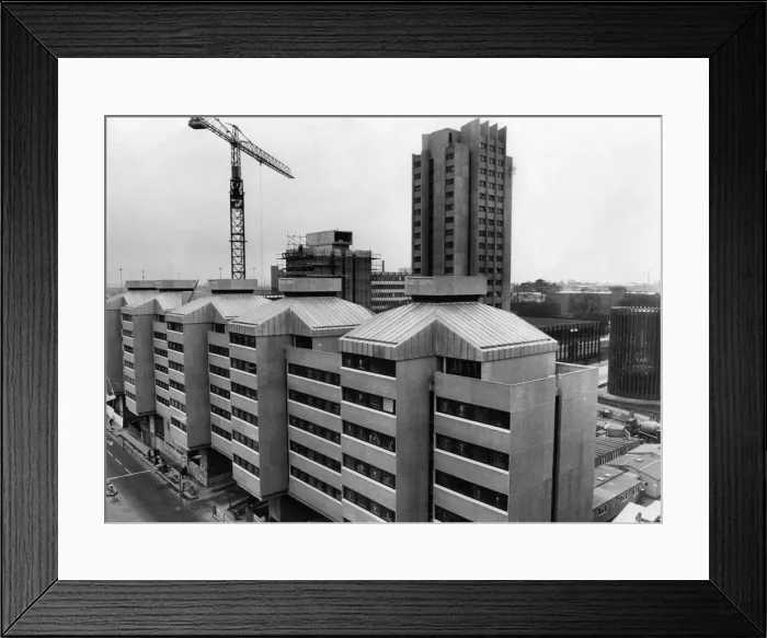 Framed Print : Lanchester Polytechnic Halls of Residence, Fairfax Street, Coventry, 19th April 1972