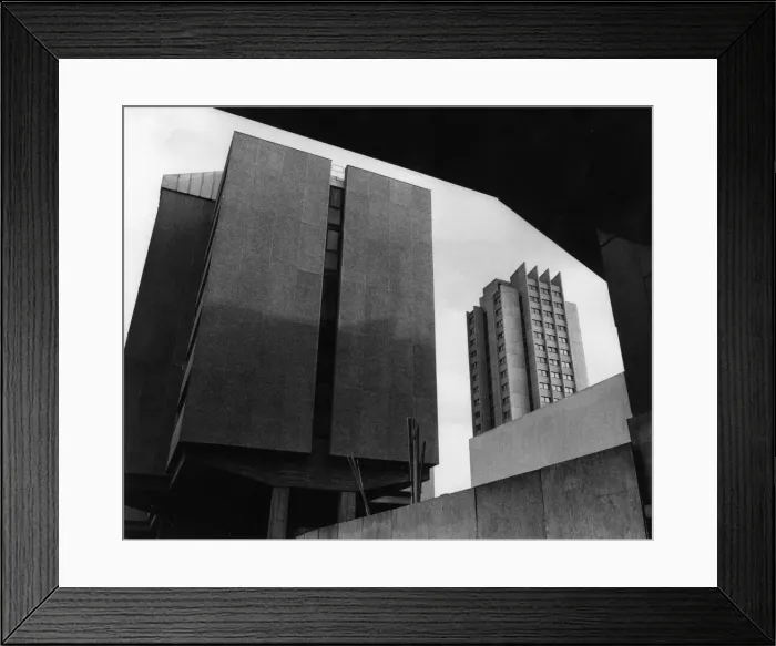 Framed Print : Lanchester Polytechnic Halls of Residence, Fairfax Street, Coventry, 23rd February 1973