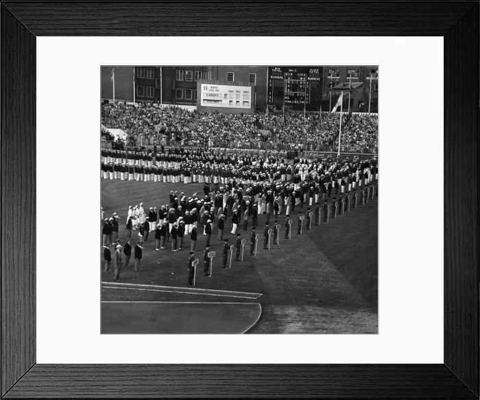Framed Print : 1958 British Empire and Commonwealth Games opening ceremony at Cardiff Arms Park Framed Print : 1958 British Empire and Commonwealth Games opening ceremony at Cardiff Arms Park