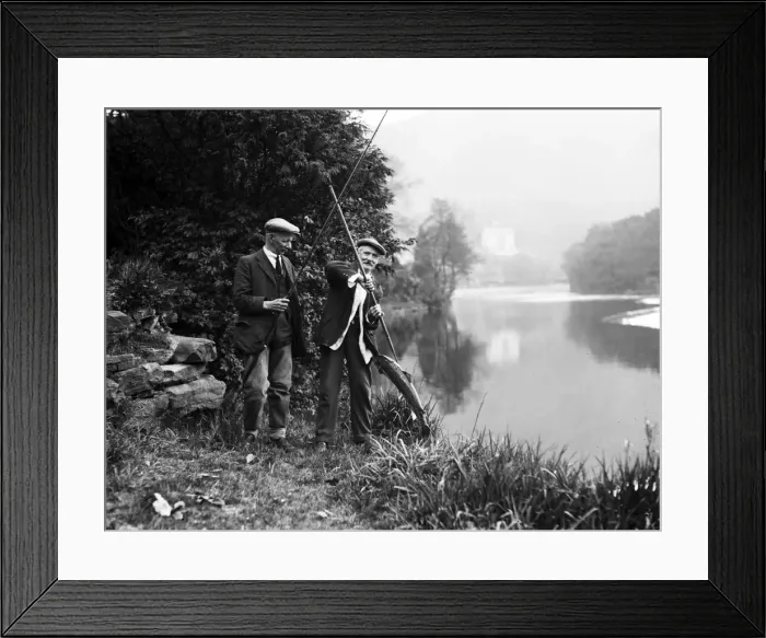 Framed Print : Salmon fishing in the Dee at Llangollen, North Wales. An 18lb Salmon caught below Framed Print : Salmon fishing in the Dee at Llangollen, North Wales. An 18lb Salmon caught below