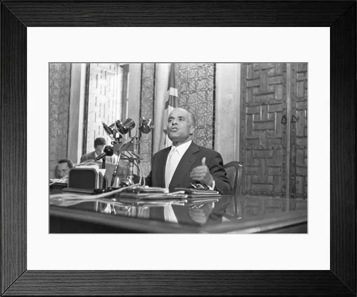 Framed Print : The Bizerte Crisis 1961 Tunisian President Habib Bourguiba seen here addressing Framed Print : The Bizerte Crisis 1961 Tunisian President Habib Bourguiba seen here addressing