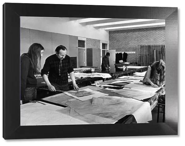 Fine arts studio devoted to design work at Coventry College of Art, 7th June 1968