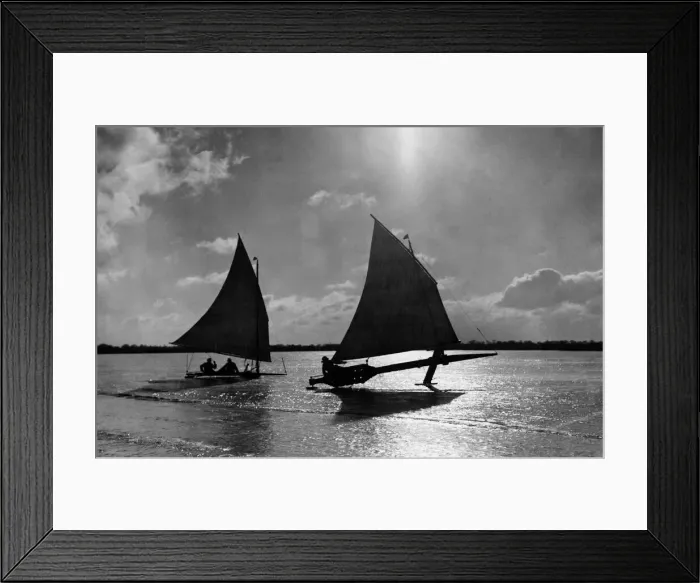Framed Print : Ice yachting is the sport of sailing and racing iceboats Framed Print : Ice yachting is the sport of sailing and racing iceboats
