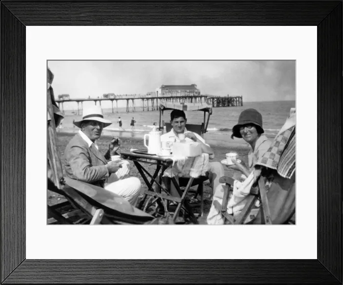 Framed Print : Holiday makers at a British seaside resort. Circa 1929. Tyrell Collection Framed Print : Holiday makers at a British seaside resort. Circa 1929. Tyrell Collection
