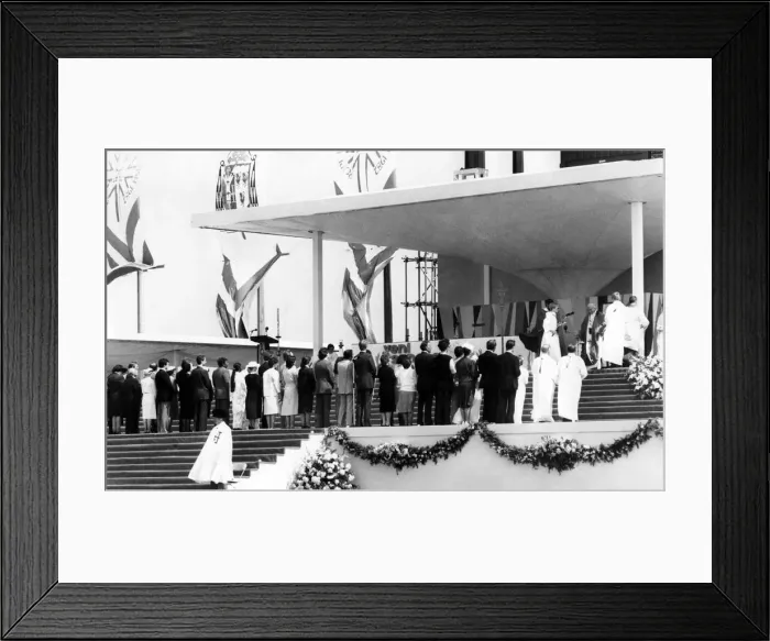 Framed Print : Pope John Paull IIs visit to Coventry. The confirmation candidates line up ready to Framed Print : Pope John Paull IIs visit to Coventry. The confirmation candidates line up ready to