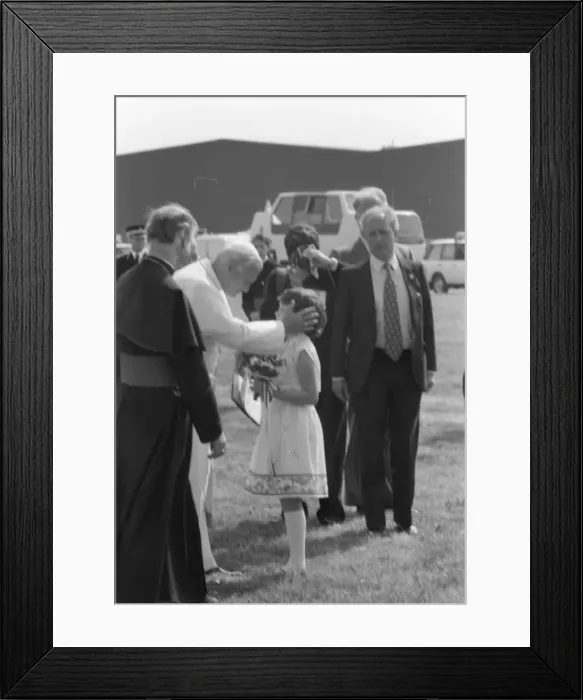 Framed Print : Pope John Paul IIs visit to Coventry Airport for a mid-morning mass. 30th May 1982 Framed Print : Pope John Paul IIs visit to Coventry Airport for a mid-morning mass. 30th May 1982
