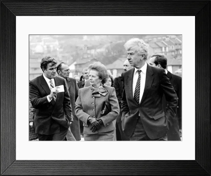 Framed Print : Prime Minister Margaret Thatcher visited the former Cambrian Colliery site in Clydach Framed Print : Prime Minister Margaret Thatcher visited the former Cambrian Colliery site in Clydach