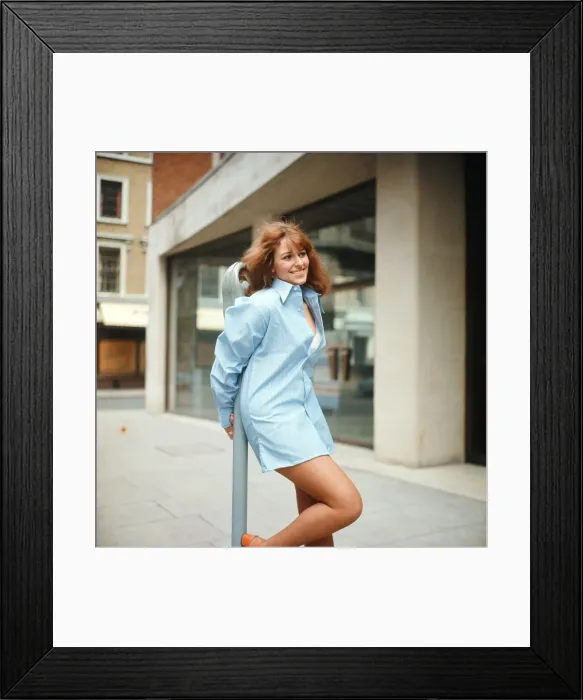 Framed Print : Unisex shirt feature. Mrs Regina Levy wearing a Dallas Dacron shirt by Shirt of England Framed Print : Unisex shirt feature. Mrs Regina Levy wearing a Dallas Dacron shirt by Shirt of England