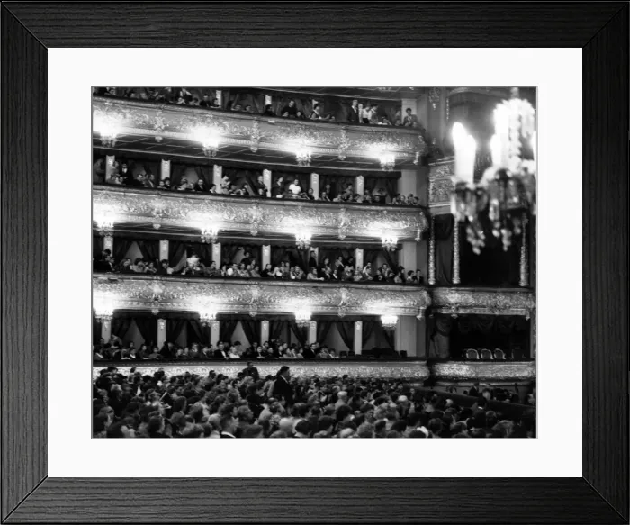 Framed Print : Tiers of boxes in the crimson and gold splendour of the Bolshoi Theatre, Moscow. 1962 Framed Print : Tiers of boxes in the crimson and gold splendour of the Bolshoi Theatre, Moscow. 1962