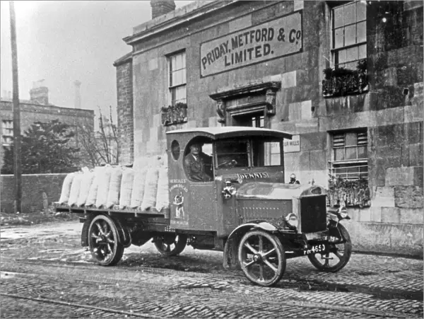 A lorry from the Hercules Bakery seen here outside Priday Metford mill, Gloucester docks