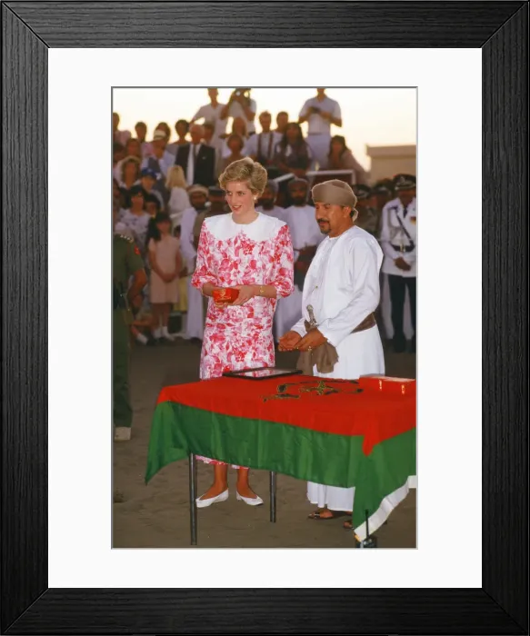 Framed Print : Prince and Princess of Wales, Middle East Tour November 1986 Framed Print : Prince and Princess of Wales, Middle East Tour November 1986