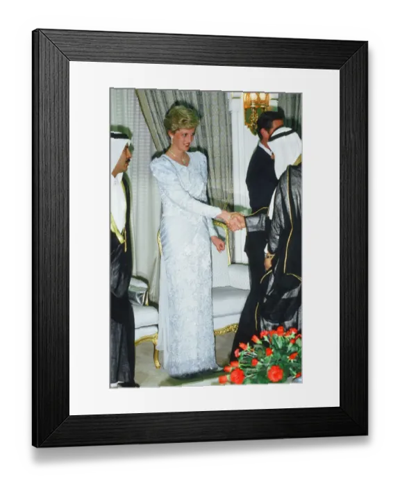 Framed Print : Prince and Princess of Wales, Middle East Tour November 1986 Framed Print : Prince and Princess of Wales, Middle East Tour November 1986