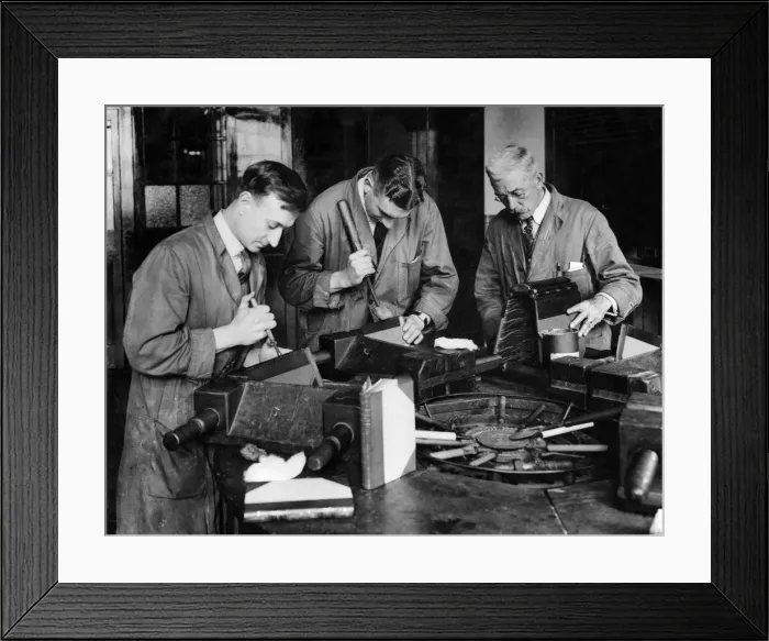 Framed Print : London School of Printing and Kindred Trades. These students in the book-binding