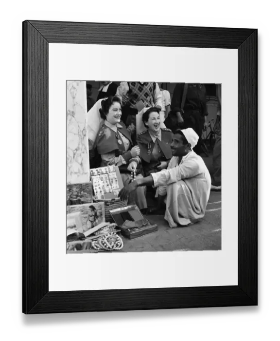 Framed Print : Suez Crisis 1956 British Army nurses Rita Kelly and Elizabeth Hewson buying Framed Print : Suez Crisis 1956 British Army nurses Rita Kelly and Elizabeth Hewson buying