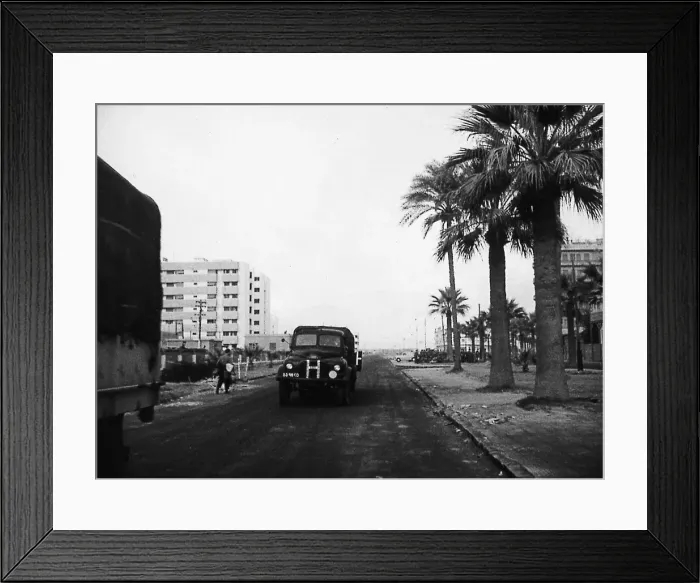 Framed Print : Suez Crisis 1956 British trucks in Port Said (date may be incorrect) Framed Print : Suez Crisis 1956 British trucks in Port Said (date may be incorrect)