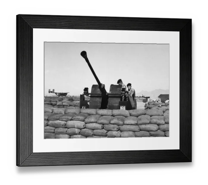 Framed Print : Suez Crisis 1956 On a British airbase in Cyprus the crew of an anti aircraft gun Framed Print : Suez Crisis 1956 On a British airbase in Cyprus the crew of an anti aircraft gun