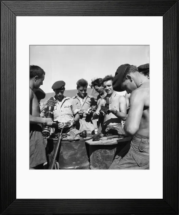 Framed Print : Suez Crisis 1956 British Paratroopers in Cyprus cleaning