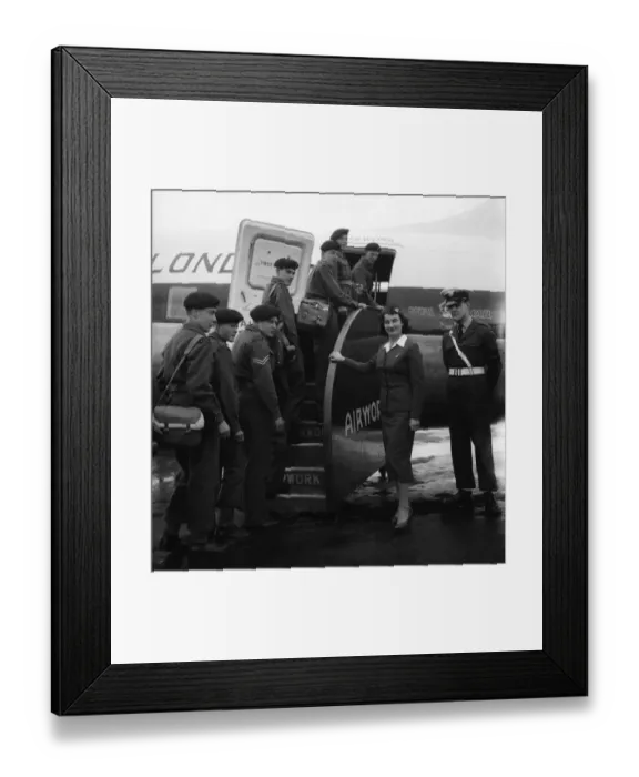 Framed Print : Suez Crisis 1956 Men of the R. E. M. E board a Viking plane at Blackbushe Airport