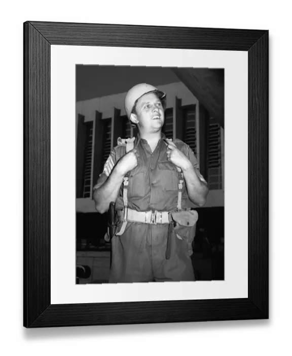 Framed Print : Suez Crisis 1956 Sgt Major Paul Baerentsen of the Danish UNO force Framed Print : Suez Crisis 1956 Sgt Major Paul Baerentsen of the Danish UNO force
