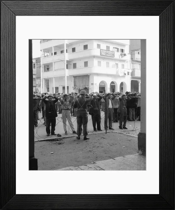 Framed Print : Suez Crisis 1956 Troops assisted by CID officers from Cyprus search Arab Town Framed Print : Suez Crisis 1956 Troops assisted by CID officers from Cyprus search Arab Town