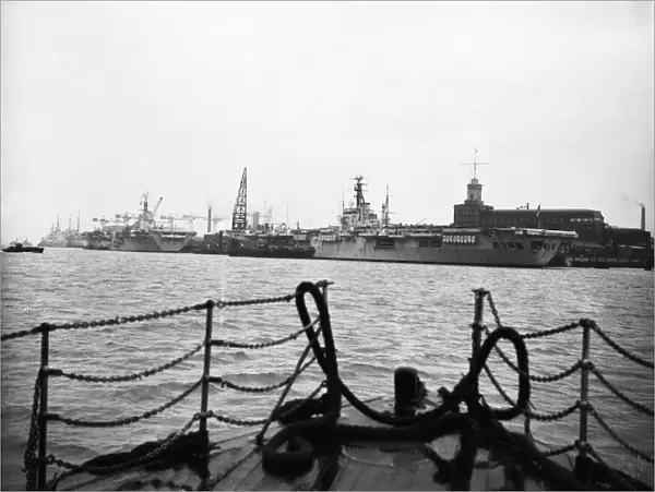 Suez Crisis 1956, The aircraft carriers HMS Theseus (nearest camera