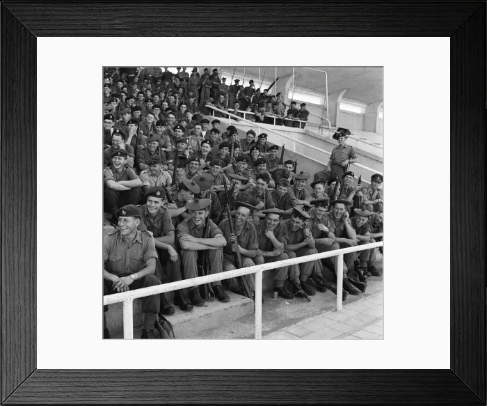 Framed Print : Suez Crisis 1956 British troops in Suez enjoying a concert party at Port Said Framed Print : Suez Crisis 1956 British troops in Suez enjoying a concert party at Port Said