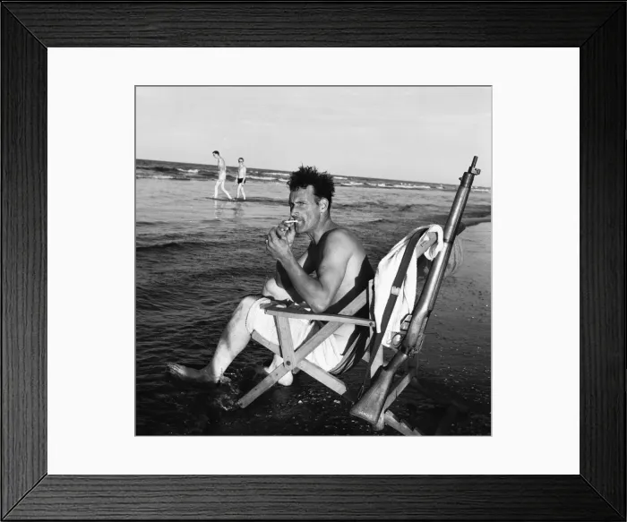 Framed Print : Suez Crisis 1956 Norman Donald of the Pioneer Corps relaxes with a cigarette Framed Print : Suez Crisis 1956 Norman Donald of the Pioneer Corps relaxes with a cigarette