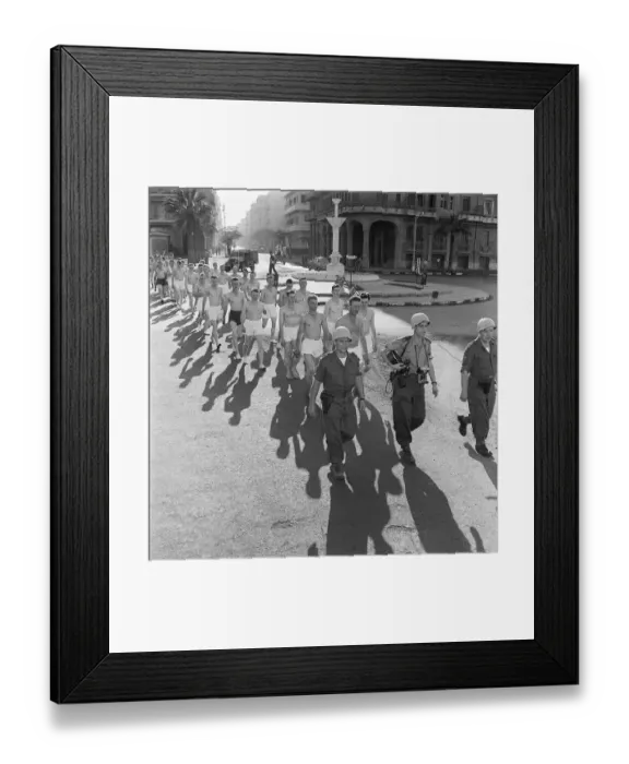 Framed Print : Suez Crisis 1956 Norwegian UNO troops on bathing parade at Port Said