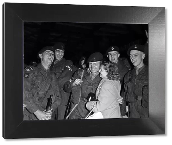 Suez Crisis 1956 Mrs Margaret Paxton says goodbye to her husband Sgt John Paxton at