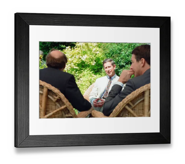 Framed Print : Prince Charles, is interviewed by members of the welsh press