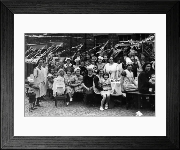 Framed Print : An open-air tea party in Salisbury Street, Newcastle, celebrating the best dressed street Framed Print : An open-air tea party in Salisbury Street, Newcastle, celebrating the best dressed street
