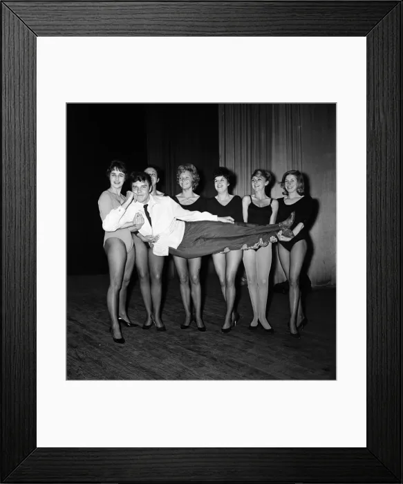 Framed Print : Marty Wilde rehearsing with with the Fox-Miller dancing girls during rehearsals