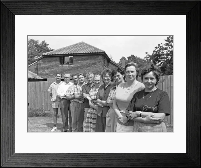 Framed Print : The Polish Bible Society call in on Rev Maurice Hewett at St Botolph