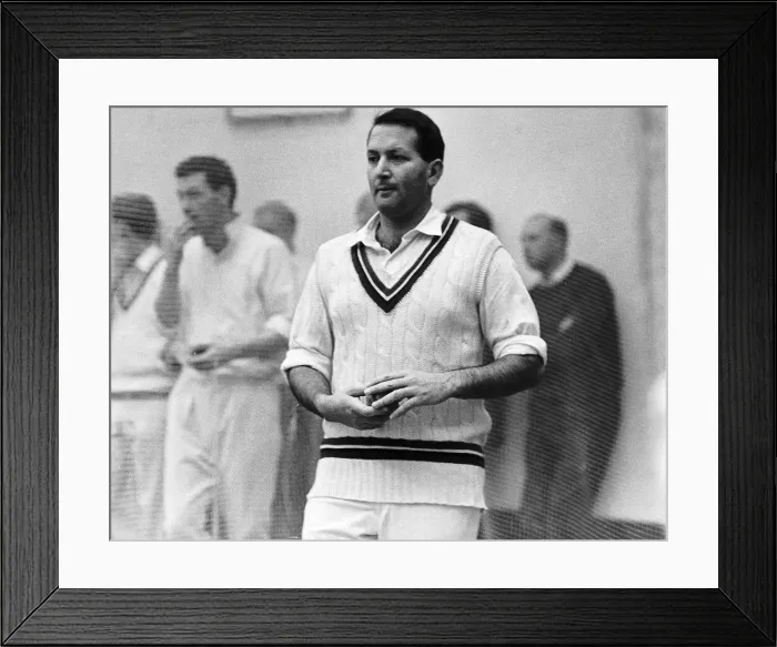 Framed Print : Basil D Oliviera Cricket player South Africa practising bowling at the nets Framed Print : Basil D Oliviera Cricket player South Africa practising bowling at the nets